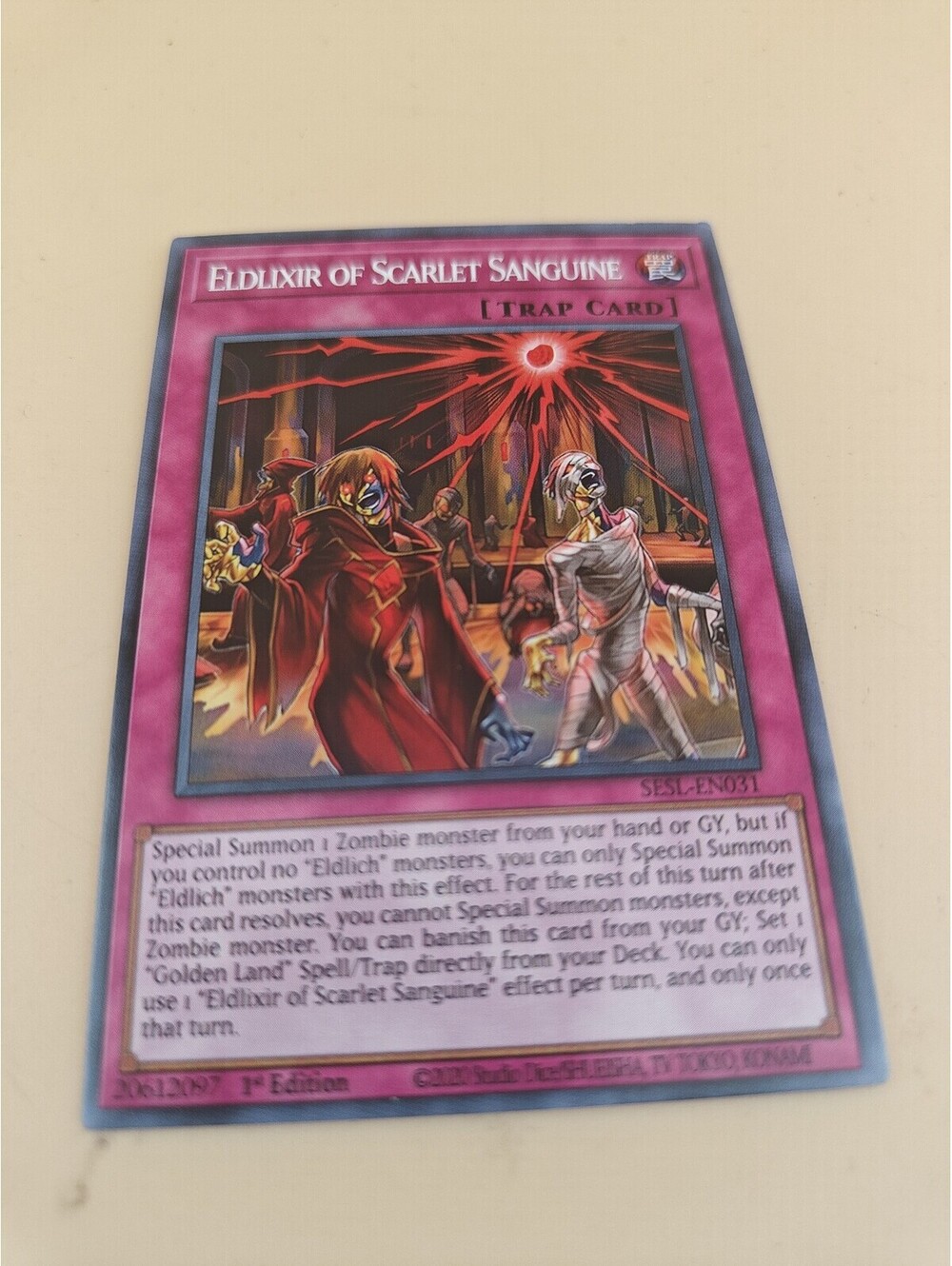 Yu-Gi-Oh! Eldlixir of Scarlet Sanguine SESL-EN031 Secret Rare 1st Edition LP